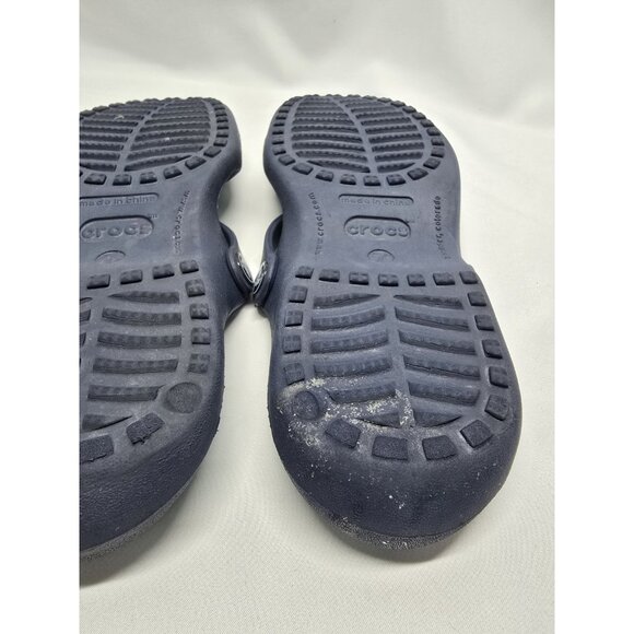 Crocs Cleo Strappy Sandals Women's Size 7 Turquoise/Navy Blue Dual Strap - Picture 9 of 14